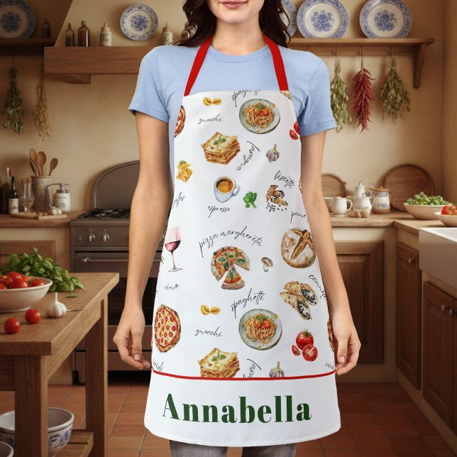 Italy Fun Food Chef Colourful Apron (Creator Uploaded)
