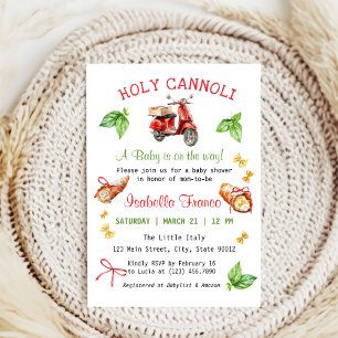 Italy Fun Holy Cannoli Baby Shower Invitation