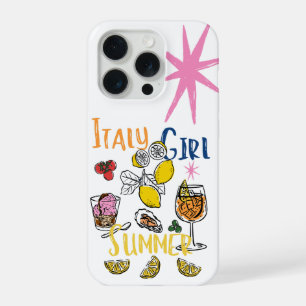 Italy Girl Summer Retro Mediterranean Lemon Gelato iPhone 15 Pro Case