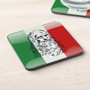 Italy glossy flag coaster