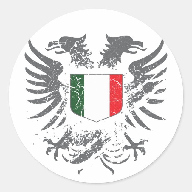 Italy Grunged Classic Round Sticker (Front)