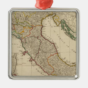 Italy hand coloured Atlas Map Metal Tree Decoration