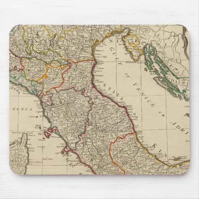 Italy hand coloured Atlas Map Mouse Pad (Front)