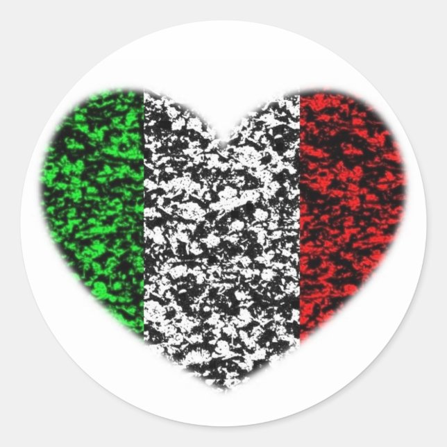Italy Heart Classic Round Sticker (Front)
