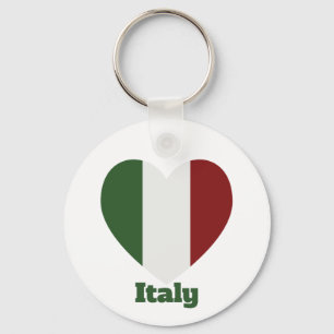 Italy Heart Flag Key Ring