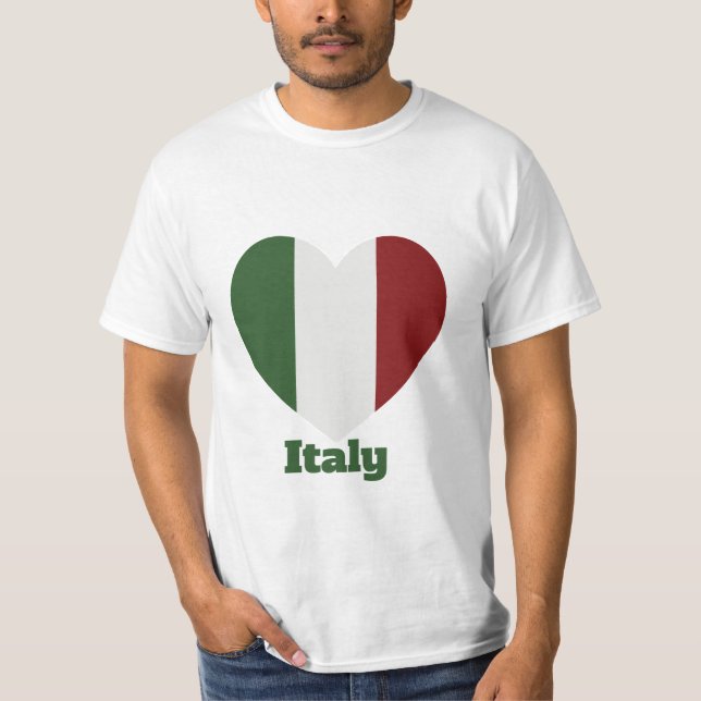 Italy Heart Flag T-Shirt (Front)