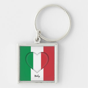 Italy & Heart, Italian Flag fashion /sports Key Ring