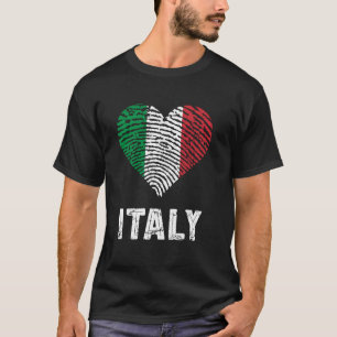 Italy Heart Italian Flag Italian Roots Italian Pri T-Shirt