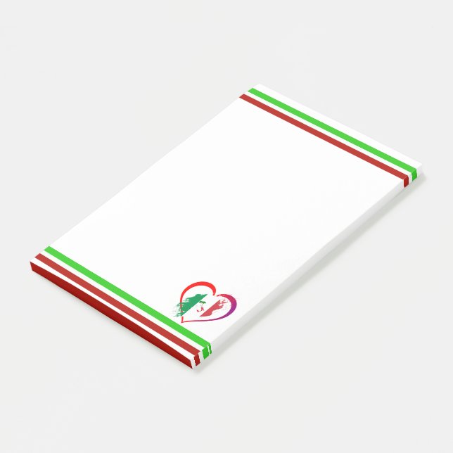 Italy heart post-it notes (Angled)