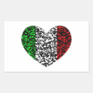 Italy Heart Rectangular Sticker