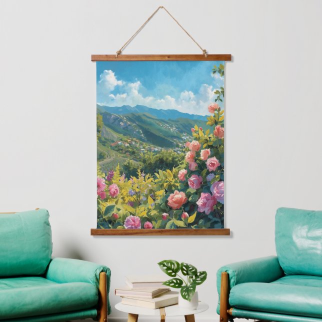 Italy Hillside  Hanging Tapestry (Living Room)
