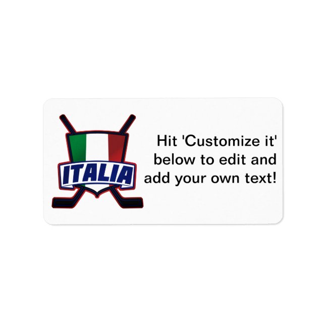 Italy Hockey su Ghiaccio Label (Front)