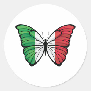 Italy Hypolimnas Butterfly Classic Round Sticker