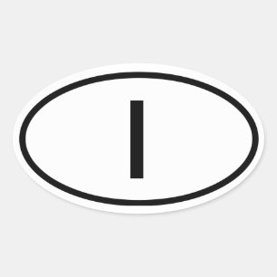 Italy "I" Oval Sticker