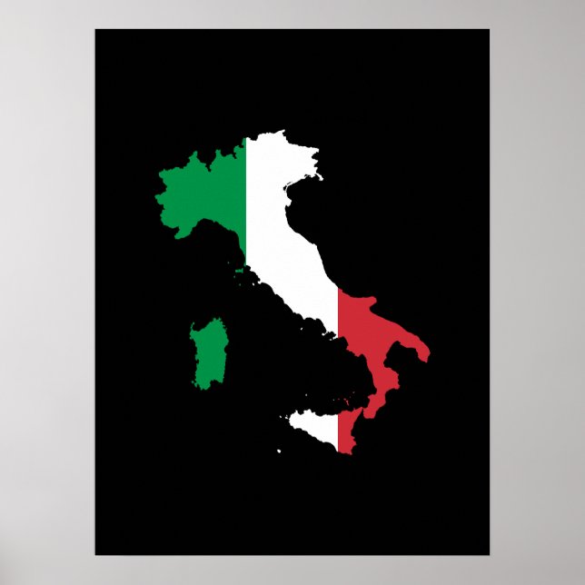 Italy in Flag Colors Poster (Front)