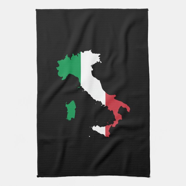 Italy in Flag Colours Tea Towel (Vertical)