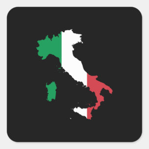 Italy in Italian Colours Square Sticker
