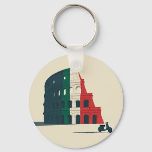 Italy-Inspired Colosseum Circle Keychain