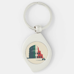 Italy-Inspired Colosseum Circle Keychain