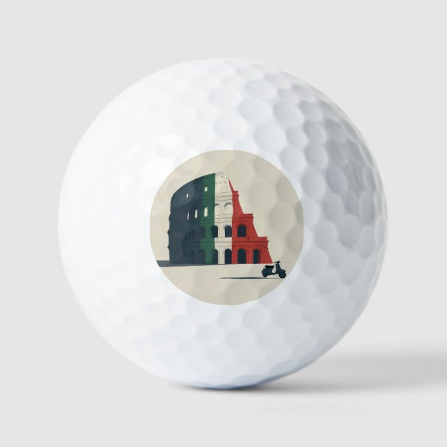 Italy-Inspired Colosseum Custom Golf Balls 3-Pack (Front)