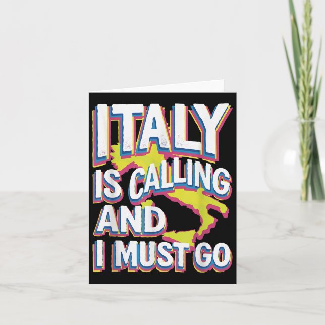 Italy Is Calling Travel Art  Card (Front)
