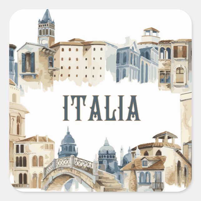 Italy Italia Architecture Square Sticker (Front)