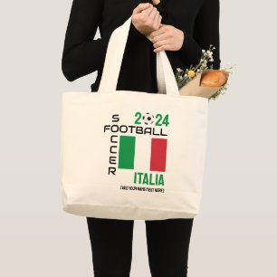 ITALY ITALIA Football Custom Name 2024 Any Year Large Tote Bag