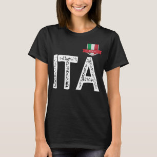 Italy Italia Human-Flag Letter I and T and A Italy T-Shirt