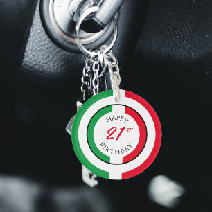 Italy Italia Italian Flag Happy Birthday Key Ring
