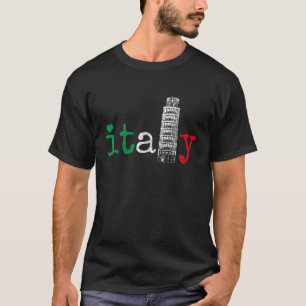 Italy Italia Italian Flag Pride Leaning Tower Of P T-Shirt