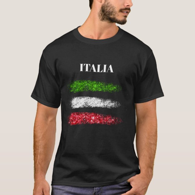 *~* ITALY ITALIA ITALIAN Simple Abstract Flag Men' T-Shirt (Front)