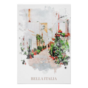 ** Italy Italia Street AP12 Plants Artistic Poster