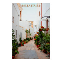 ** Italy Italia Street Plants Pottery AP12 Poster