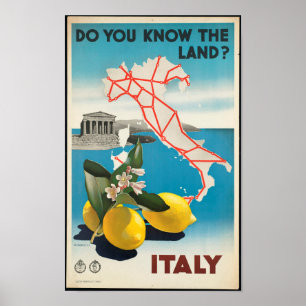 Italy - Italia vintage travel Poster