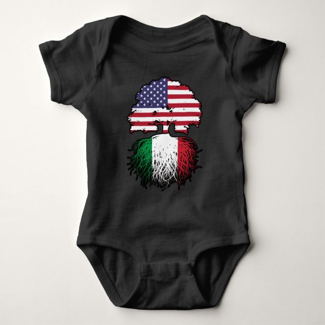 Italy Italian American USA United States America Baby Bodysuit (Front)