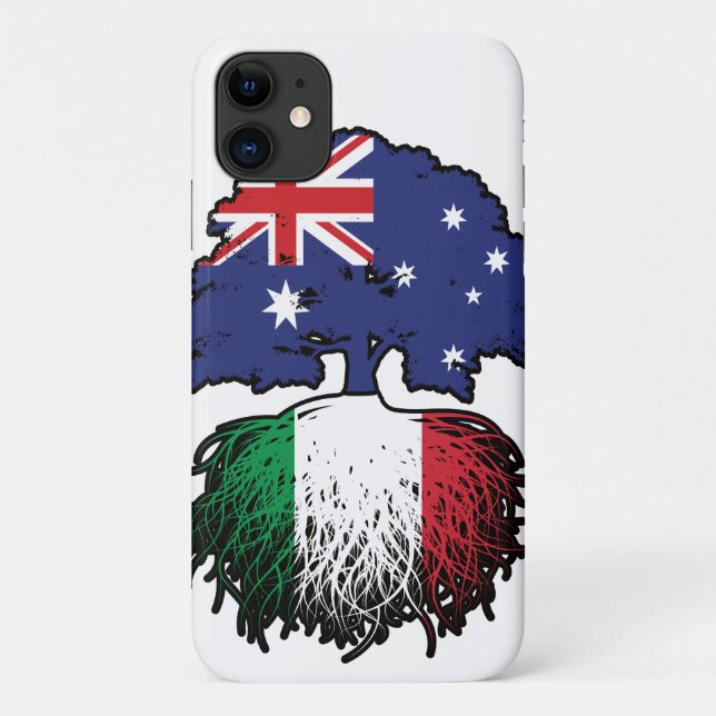 Italy Italian Australian Australia Tree Roots Flag Case-Mate iPhone Case (Back)