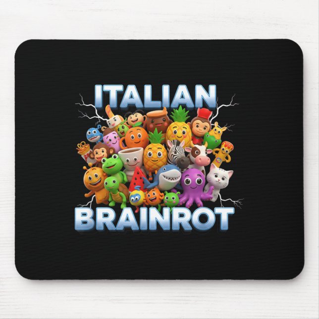 Italy Italian Brainrot Funny Meme Characters Trend Mouse Pad (Front)
