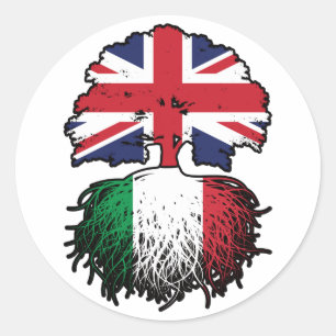Italy Italian British UK United Kingdom Britain Classic Round Sticker