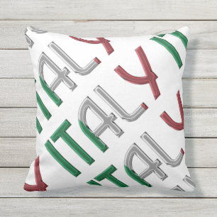 Italy Italian Flag Colours Typography Souvenir Cushion