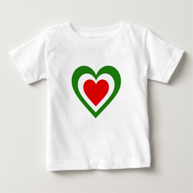 Italy/Italian flag-inspired Hearts Baby T-Shirt (Front)