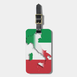 Italy Italian Flag Luggage Tag with Leather Strap