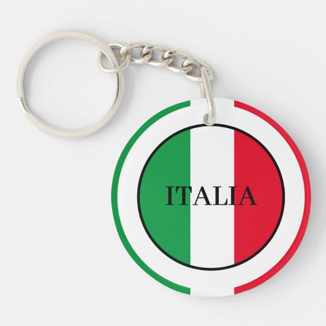 Italy Italian Flag Red White Green Italia Key Ring (Front)