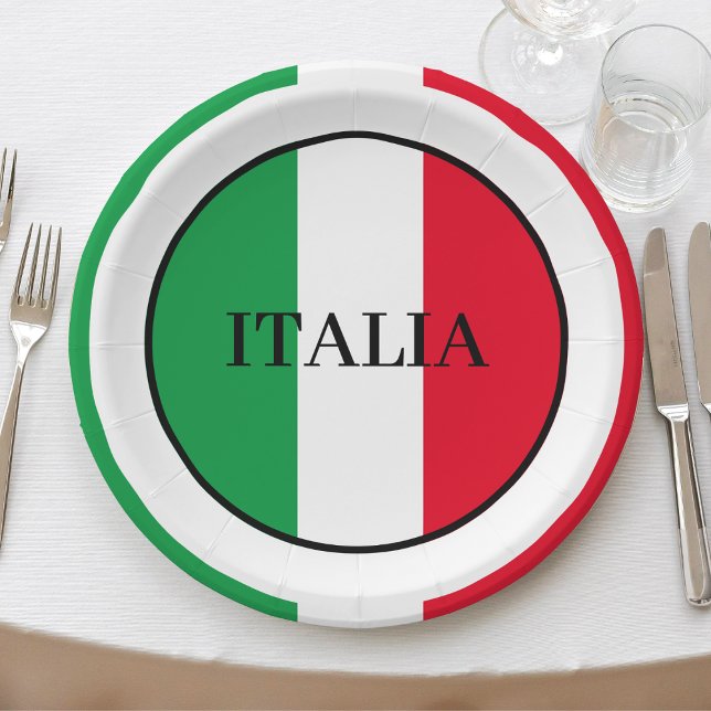 Italy Italian Flag Red White Green Italia Paper Plate (Italy Italian flag Italia paper plates)