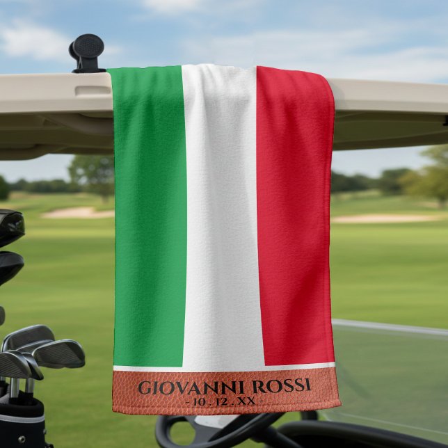 Italy Italian Flag Red White Green Name Golf Towel (Creator Uploaded)