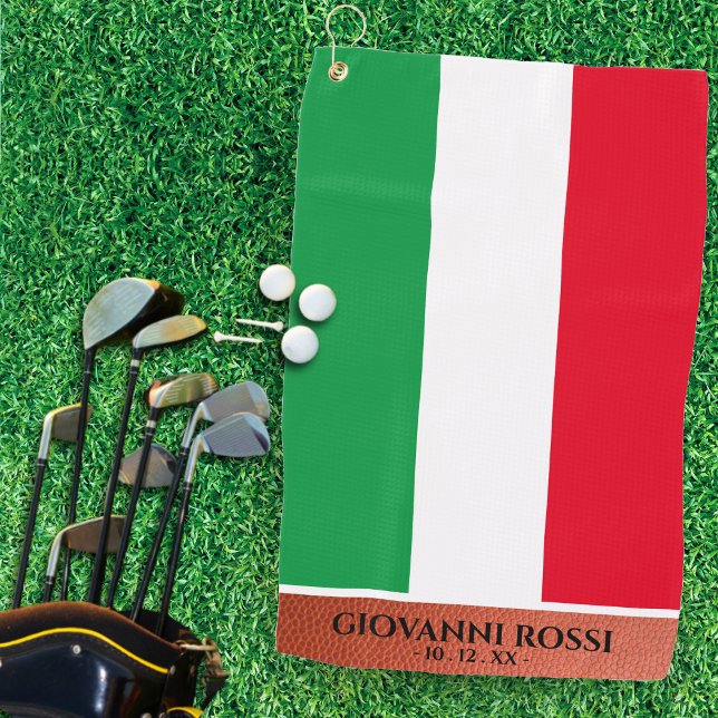 Italy Italian Flag Red White Green Name Golf Towel (Italy Italian Flag Red White Green Name Golf Towel)