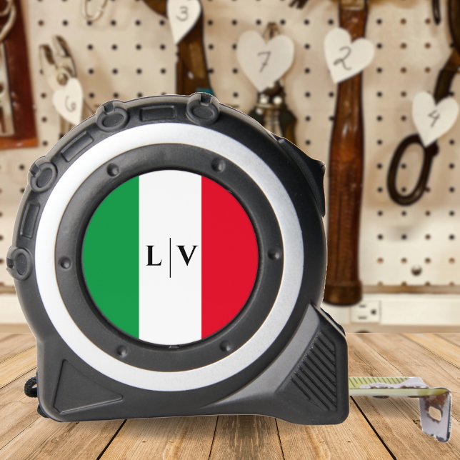Italy Italian Flag Red White Green Name Initials 1 (Italy Italian Flag Red White Green Name Initials Tape Measure)