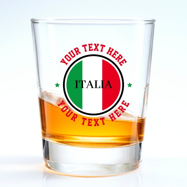 Italy Italian Flag Red White Green Text Italia Shot Glass (italy italian flag italia shot glass)