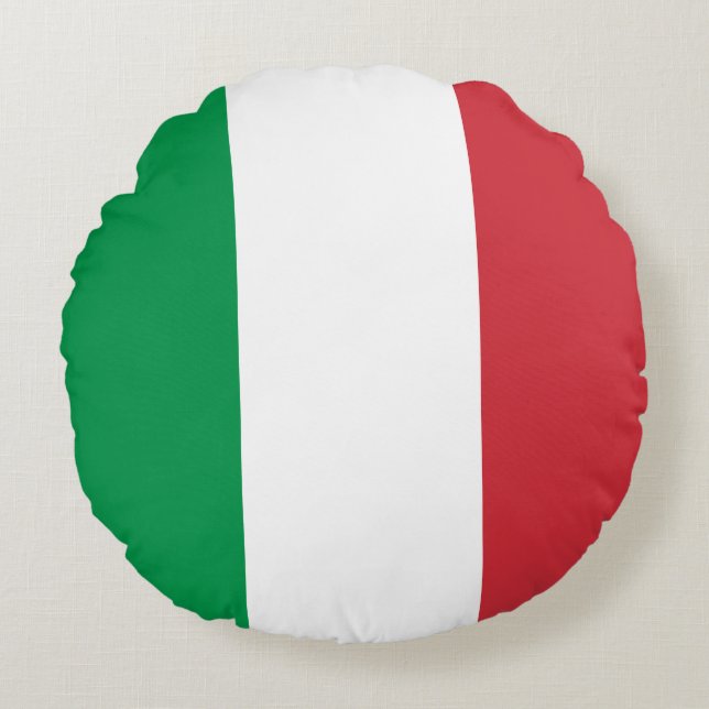 Italy (Italian) Flag Round Cushion (Front)