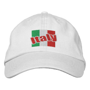 Italy Italian Flag With Text Embroidered Hat