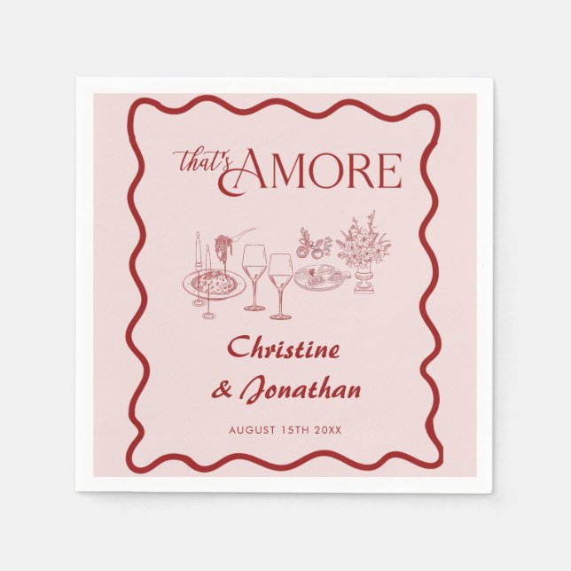 Italy | Italian Food | Rehearsal Dinner   Napkin (Front)